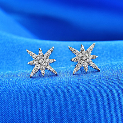A generation of fat 925 Silver gilt Carbon Ear Studs Korean Edition fashion Trend Earrings wholesale 18k 金莫桑 drill