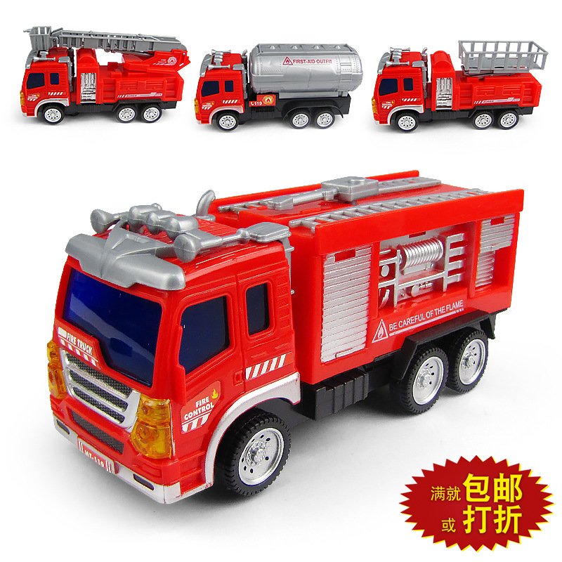 Equipo de rescate de incendios eléctrico música luminosa Universal camión de bomberos juguetes eléctricos puesto al por mayor mercado nocturno juguetes de Venta caliente
