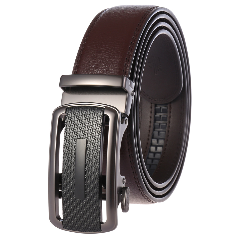 Minimalist Retro Leather Belt For Men With Automatic Buckle_voghion.com