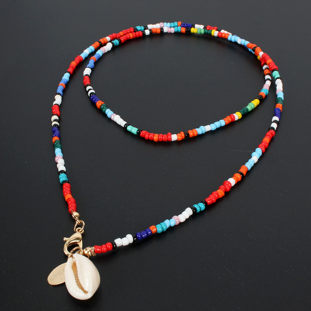 Hot Items Women's Boho Colorful Rice Beads Necklace Shell Necklace Women display picture 8