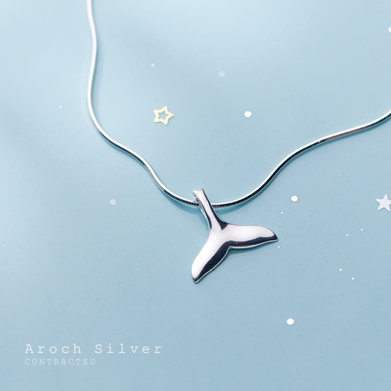 S925 tobillas de plata japonesas y coreanas Fengsen frescas tobillas de cola de sirena temperamento pequeño adorable joyas de pies S2474