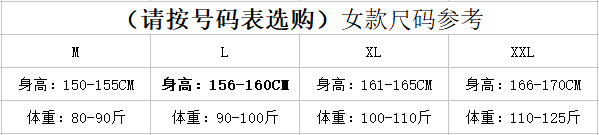 XXL码只能到125斤的号码表