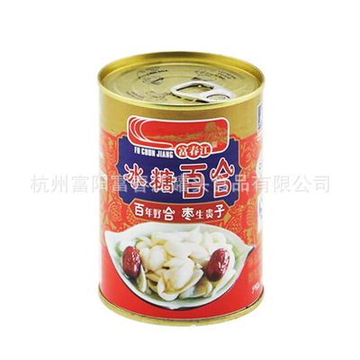 廠家直銷量大從優 出口富春江 糖水冰糖百合罐頭 397g 年貨喜回禮