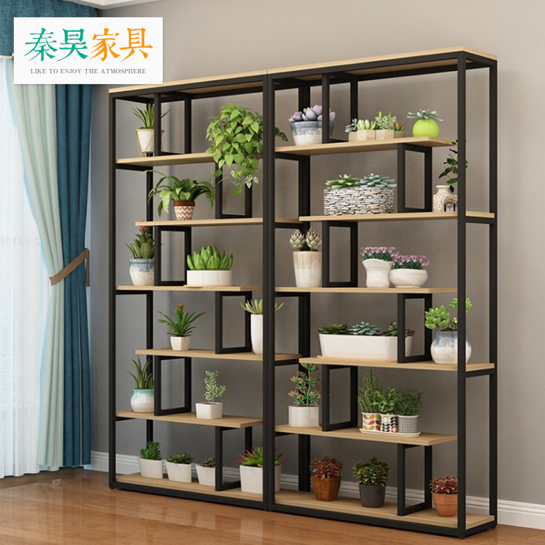 陽台花架多層花店展示架室內置物架花盆架子落地式産品陳列架鐵藝