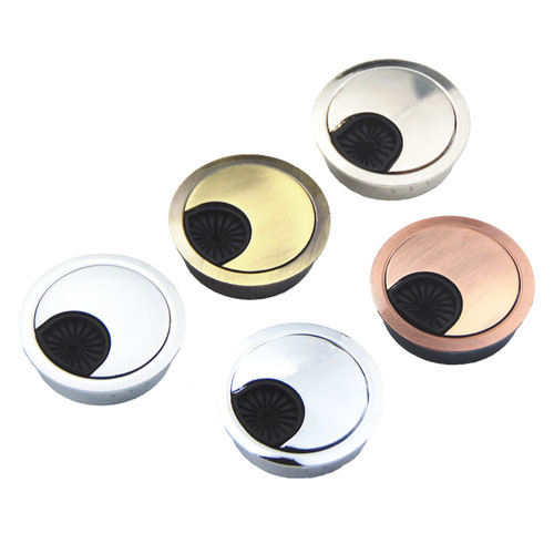 Alloy wiring box computer desk wiring box round office desk cable hole cover threading hole 35/50/53/60/80