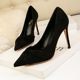 628-60 han edition sexy nightclub show thin suede shoes high heel with shallow mouth pointed bow single woman shoes
