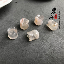 天然红玛瑙铃兰花 玉石小配件 diy手工制作耳环手链项链 发饰材料