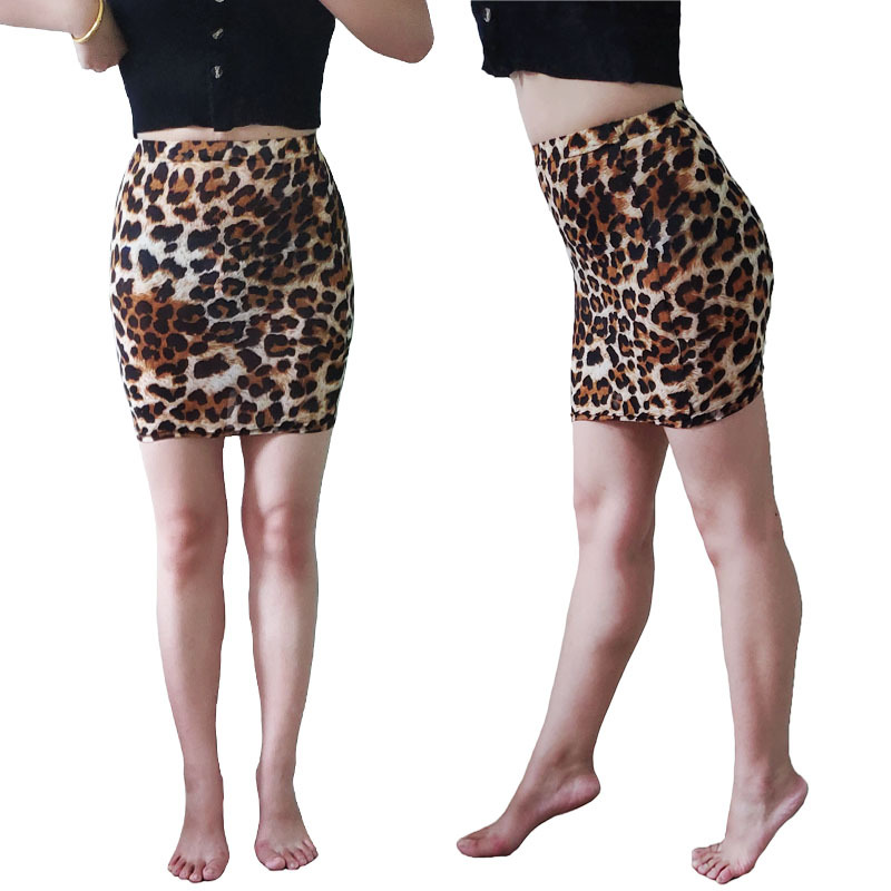 Women's Short Leopard Print Skirt Printed Leopard Print Skirt_mkmklike.com