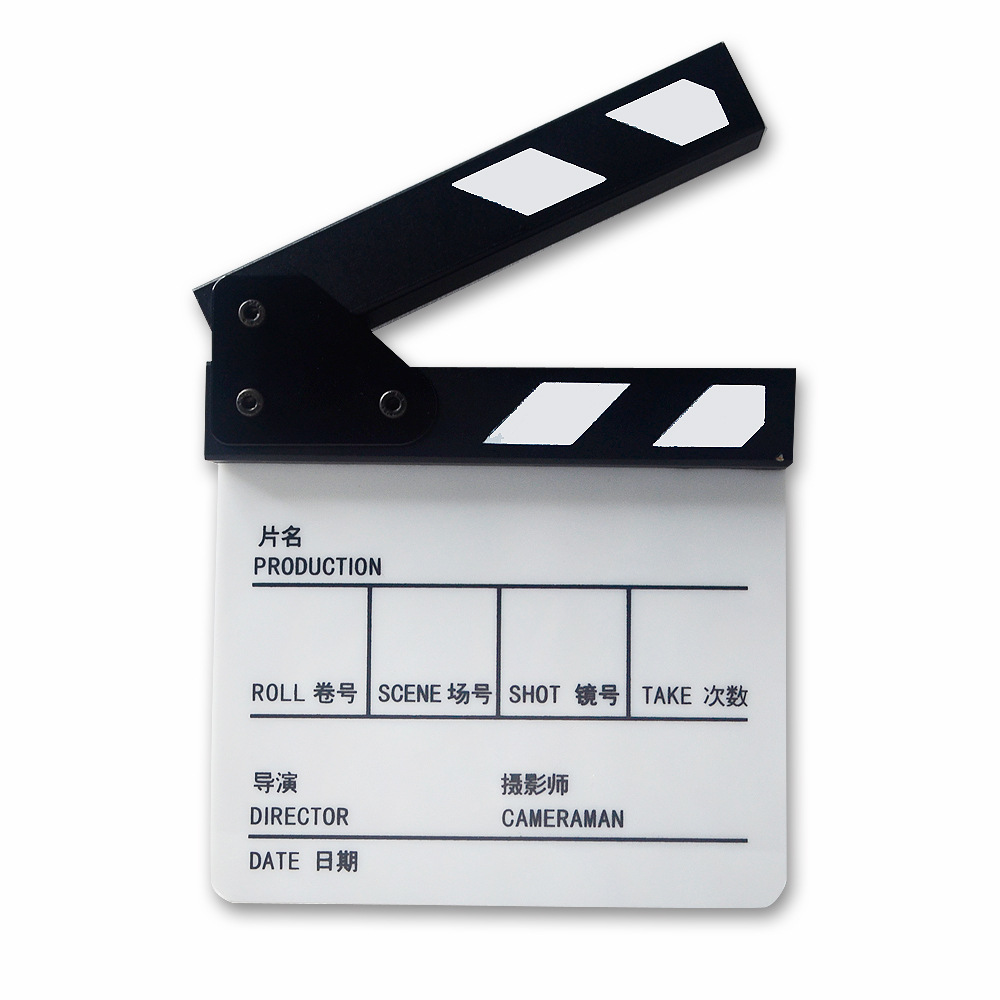 Lightupfoto Acrylic Film Props Clapper Board Chinese English Version Photography Accessories Small Size
