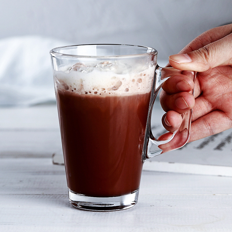 玻璃杯子家用套裝水杯大號啤酒杯紮啤加厚客廳喝水帶把茶杯6只裝