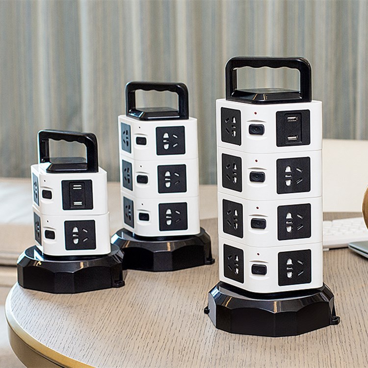 智能带usb立式插座家用手提式排插办公室多孔转换接线板