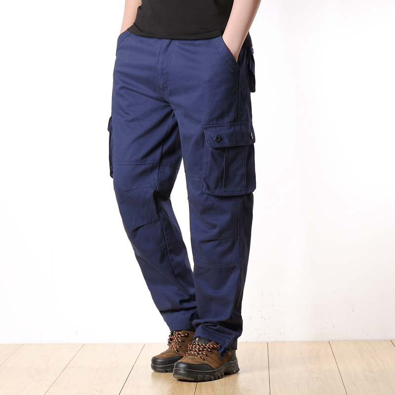 Pantalones de trabajo transfronterizos de AliExpress, pantalones de mono casual de algodón resistente al desgaste, seguro laboral juvenil, tamaño suelto