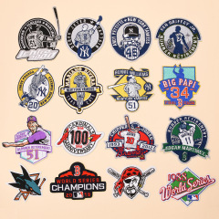 Embroidered patch logo for the Flower Team Baseball Club, animal back adhesive embroidery badge, direct sales
