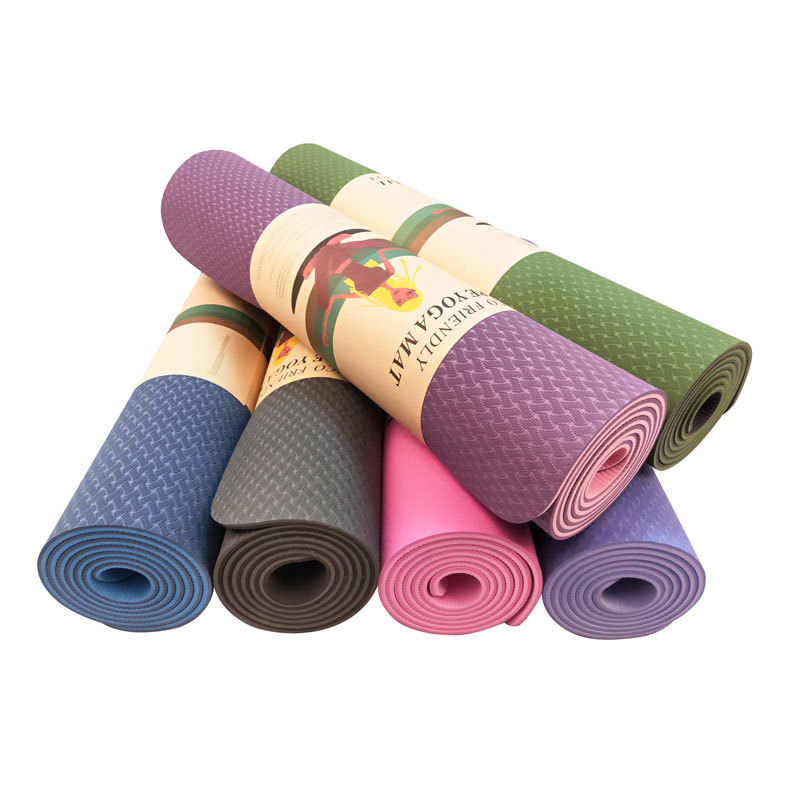 tpe Yoga Mat double-deck Double color 6mm Manufactor Direct selling customized On behalf of customized non-slip Bodybuilding Yoga Mat