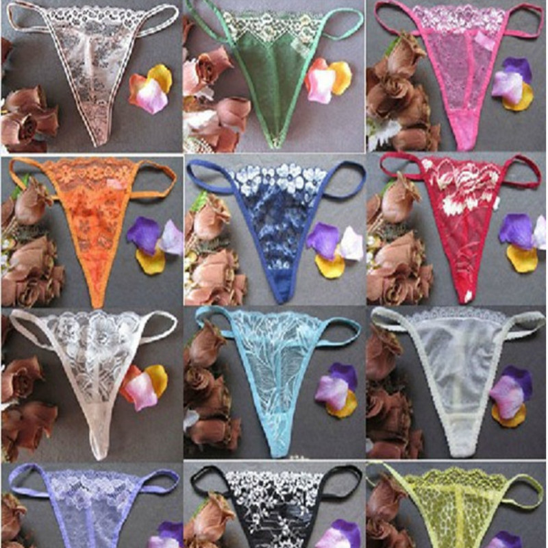 厂家直供 女士情趣内裤 外贸蕾丝提花性感低腰T裤丁字裤成人用品|ru