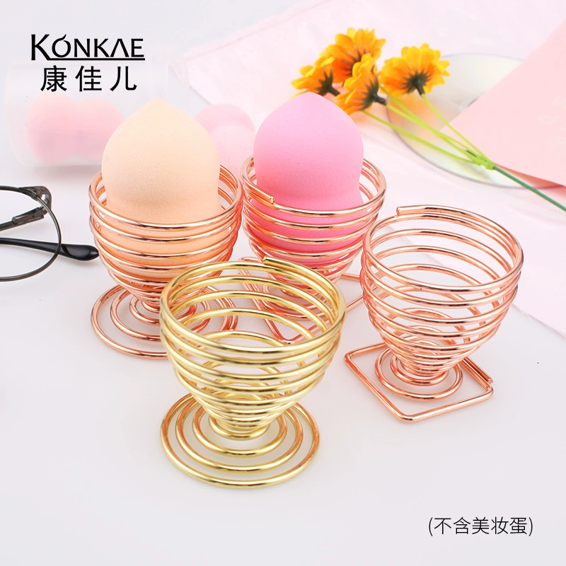 Подставка для косметического спонжа KONKAE, металлический держатель, розовое золото и золото