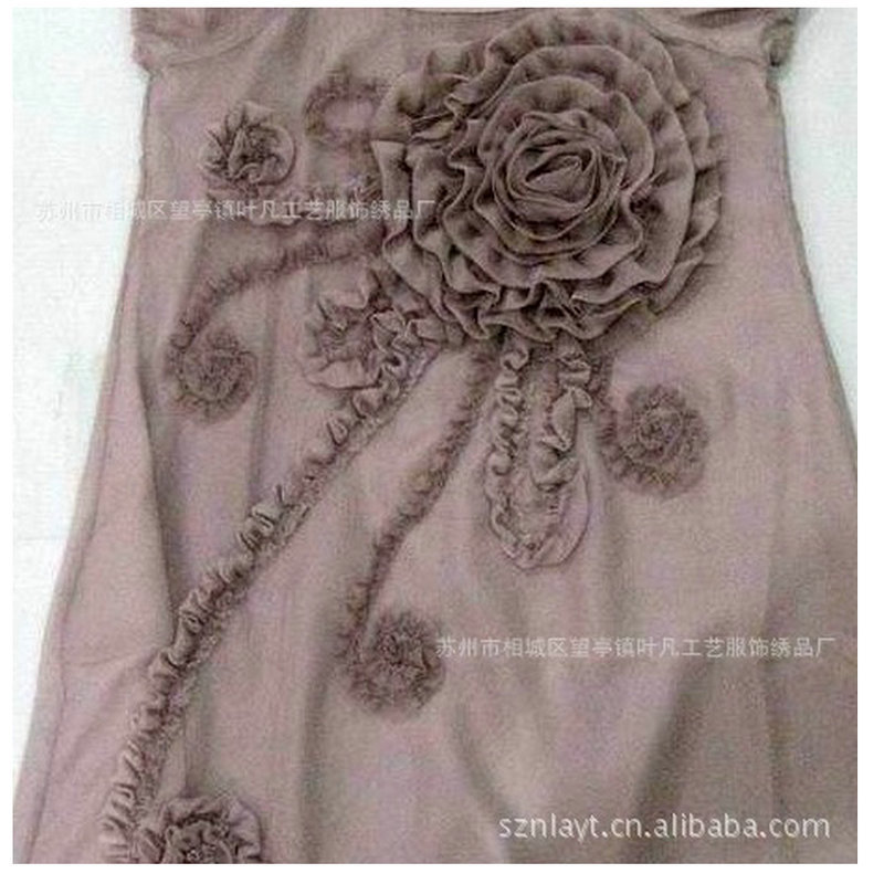 厂家供应 低调衣服辅料简约式机绣特种盘带绣