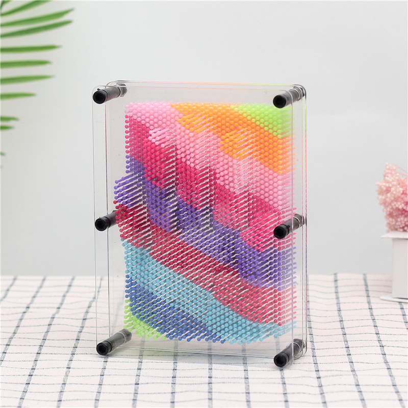 彩虹塑料方形手印3D克隆手模百变pinart 立体针雕画儿童益智玩具|ms