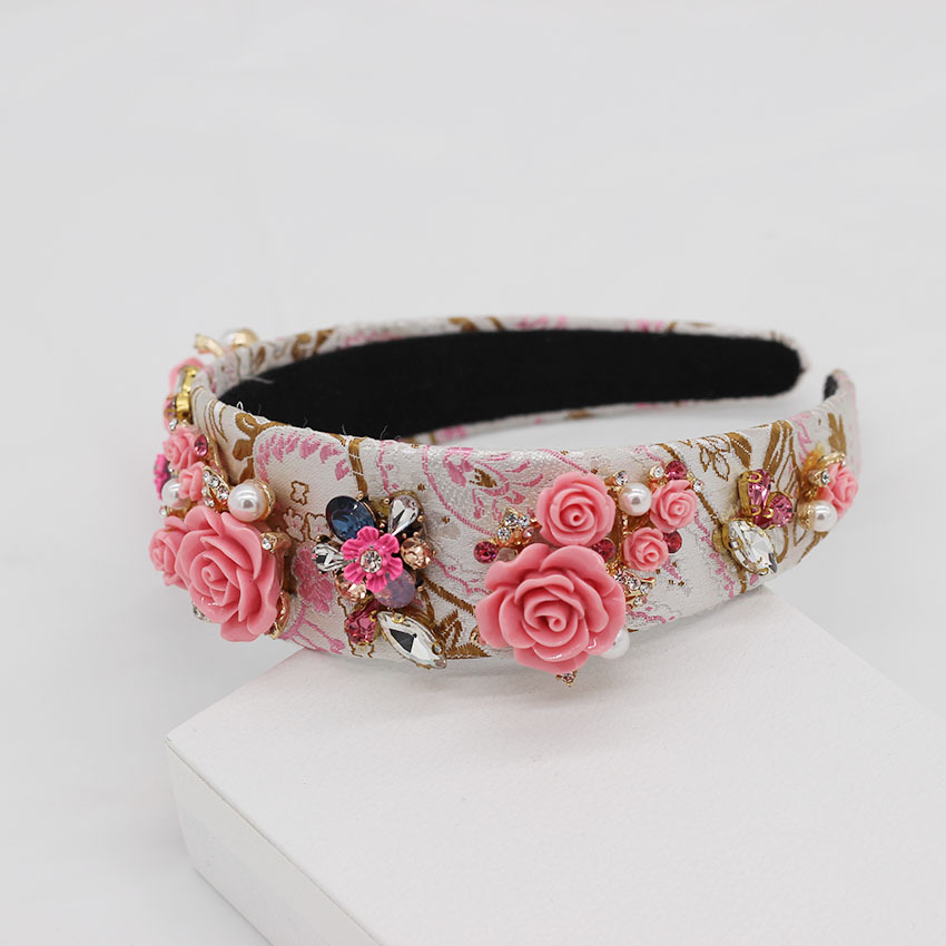 New Baroque Fashion Rhinestone Flower Geometric Headband Dance Show Catwalk Headband display picture 5