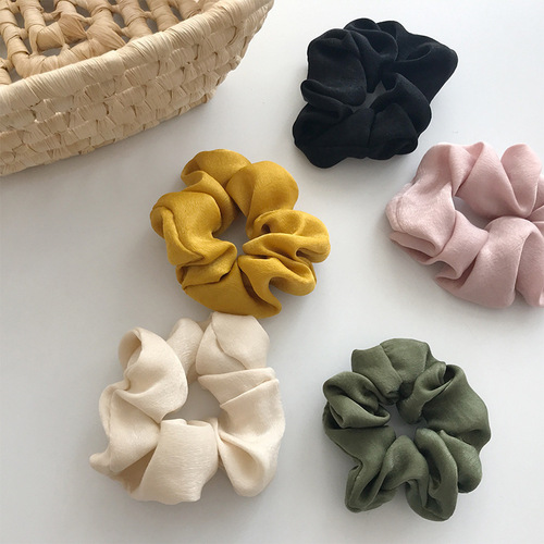 Internet celebrity ins style large intestine hair tie for women cute French satin chiffon headband for scalp
