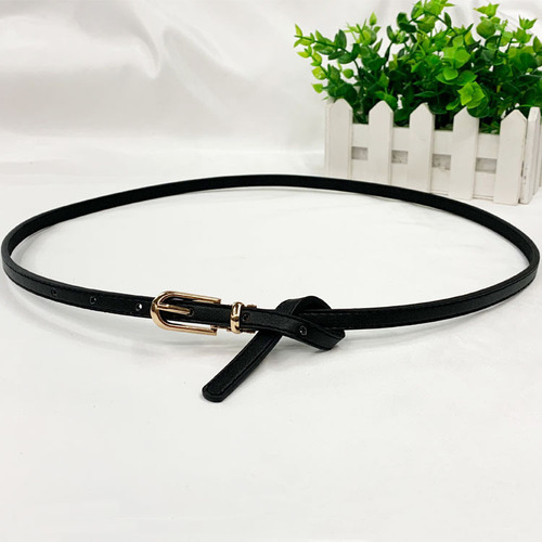 Wenshi Korean version women's thin belt soft leather pin buckle PU small clip buckle belt decoration with dress adjustable belt