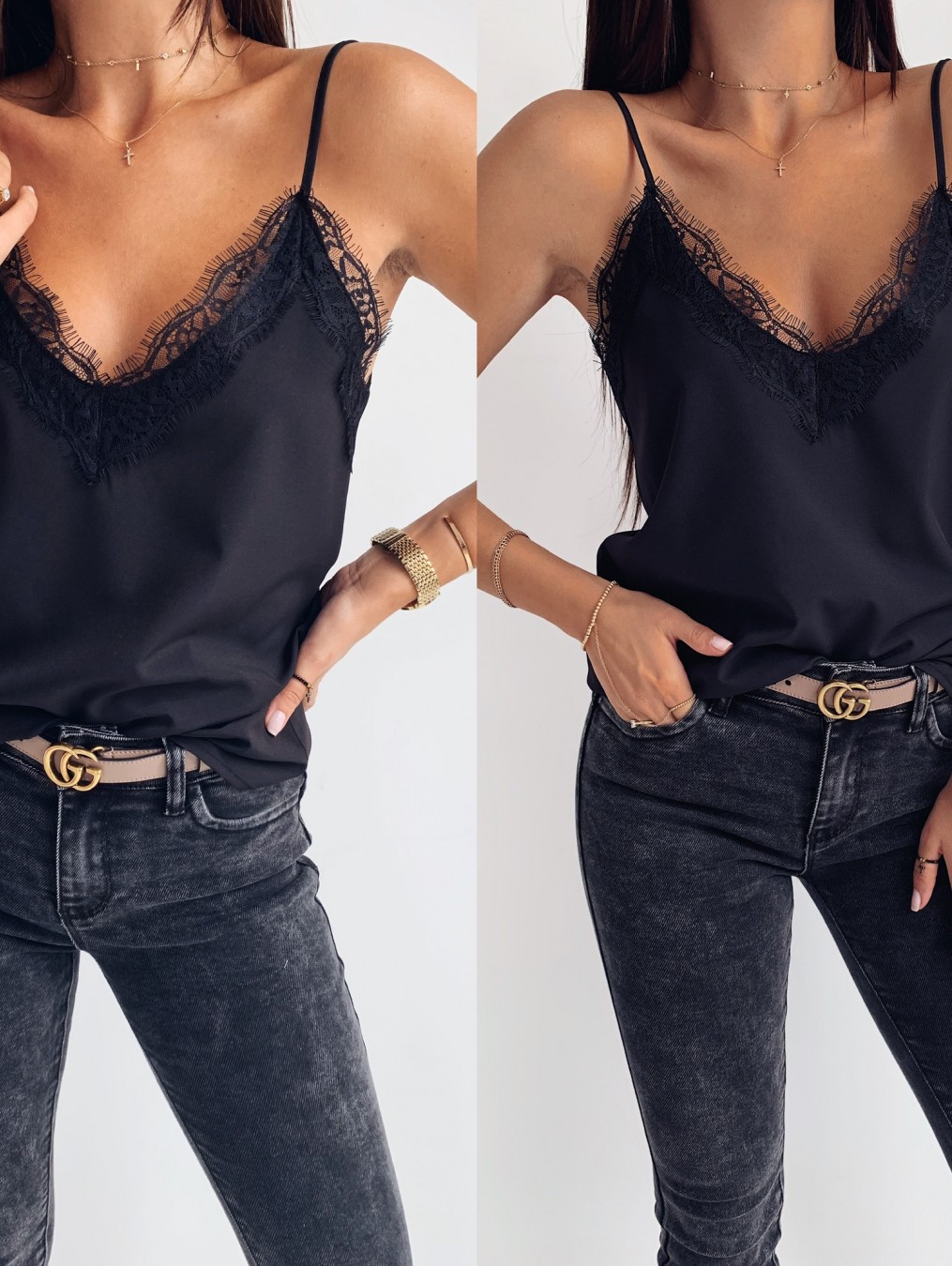 summer new fashion V-neck lace bottoming shirt small vest top  NSYF1062