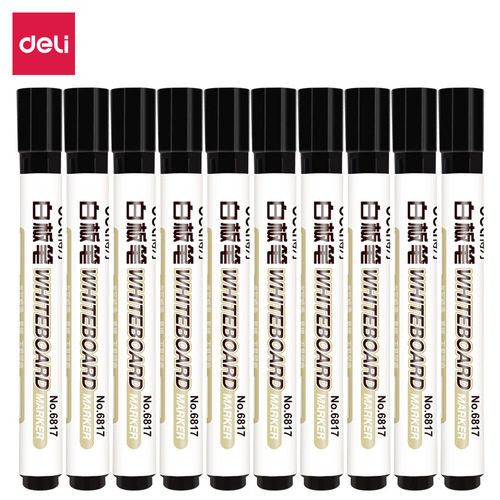 Deli 6817 whiteboard pen office and home erasable red blue black logistics