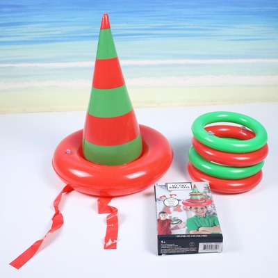 现货亚马逊 充气巫婆帽套圈 充气巫师帽 万圣节鬼节游戏道具