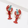 52698 Jujia's new red lobster earrings European and American personality earrings manufacturers direct sales cross -border e -commerce Wish