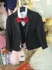 Classic suit jacket, vest, bow tie, shirt, set, children's clothing, 4 piece set