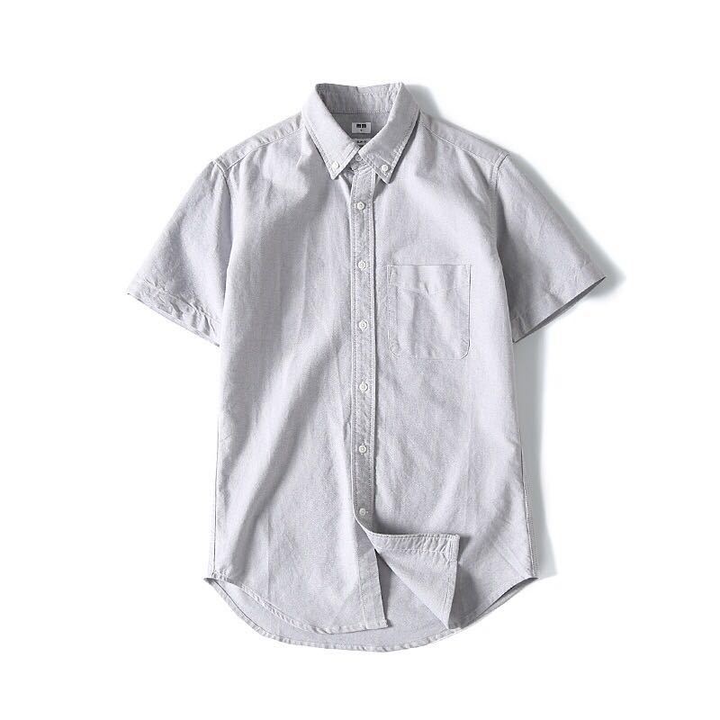 优家 试衣间男夏款纯色五色经典基础款短袖 牛津纺衬衫一件代发|ms