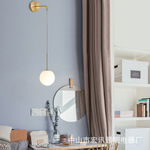 Медный фонарь для кровати, скандинавское настенное бра для гостиной, креативные латунные передние фары для коридора для зеркала