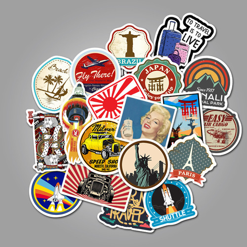 A variety of 50 non-repeating graffiti stickers for outdoor travel, fresh skateboard luggage, waterproof stickers, removable