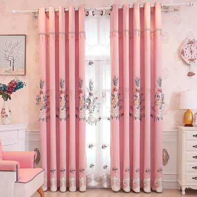 厂家直销雪尼尔提花布艺窗帘 欧式绣花窗帘布 订制遮光窗帘成品