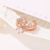 Set, adjustable sophisticated ring, zirconium, Korean style, wholesale