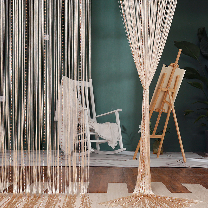 High-grade earth beads 3*3 meters finished line curtain partition porch curtain bead curtain partition living room beauty salon decorative curtain