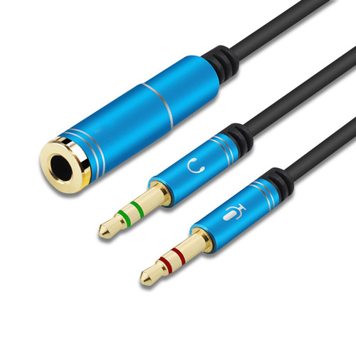 Laptop headset two-in-one conversion cable mobile phone headset microphone audio one-to-two adapter