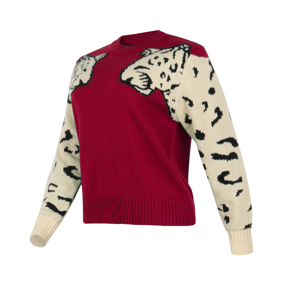 Leopard Print Elastic Sweater NSWNY90725