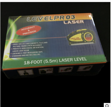 Multifunctional laser level with infrared laser, level meter with 5.5-meter tape measure, can strike cross lines, points 2 types of lines