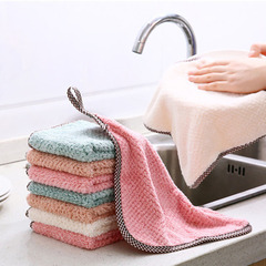 Household dishwashing cloth, oil-absorbent hand towel, non-oil wiping cloth, kitchen absorbent tablecloth that does not shed hair, cleaning cloth