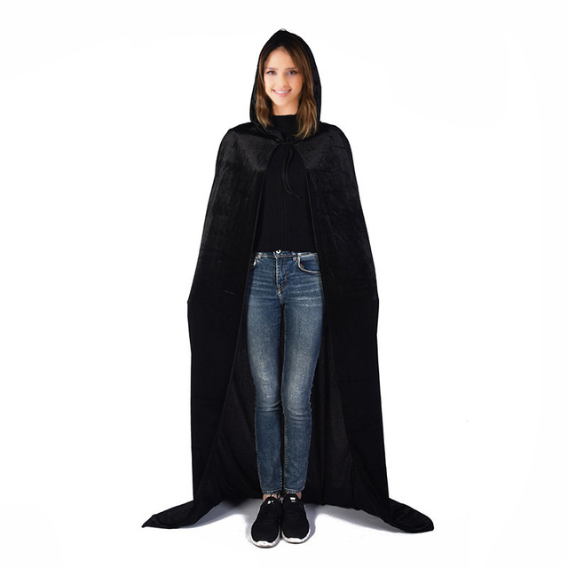 New death Cape Halloween Costume Black Gold Velvet Cape Cosplay party adult performance clothing wholesale