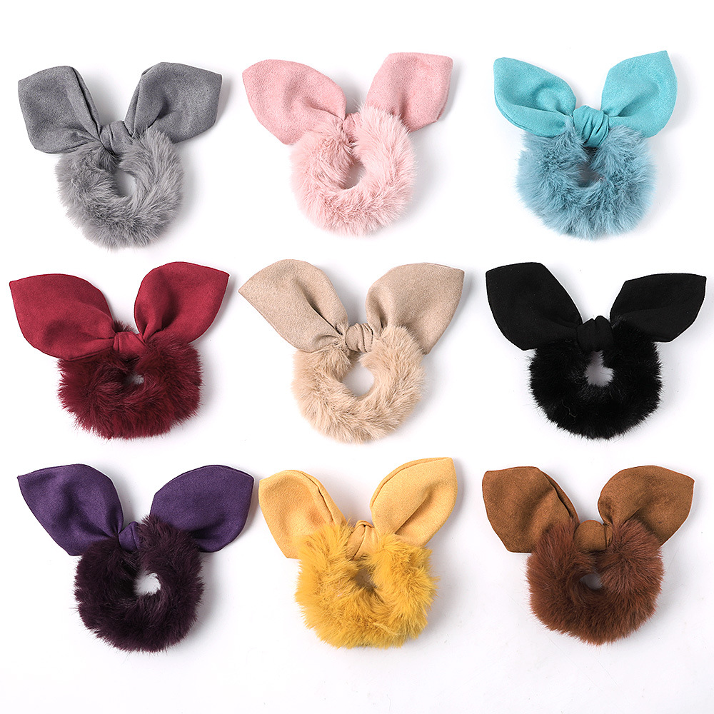 rabbit ears imitated rabbit fur hair ringpicture17