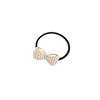 Elastic cute universal ponytail from pearl with bow, black hair rope, Korean style