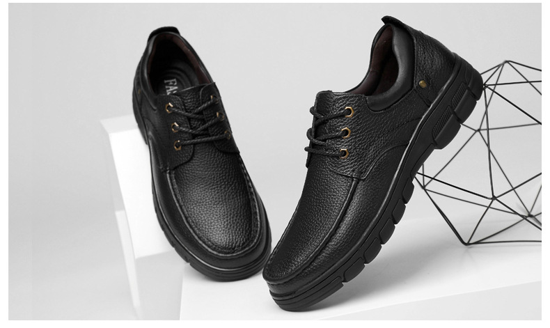 Men's Casual Low-top Lace-up Leather Casual Shoes_vogvips.com