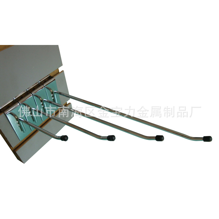 金宝力单双支铁质超市挂钩，电镀镀铬方管挂臂，DUBLE BAR HOOK