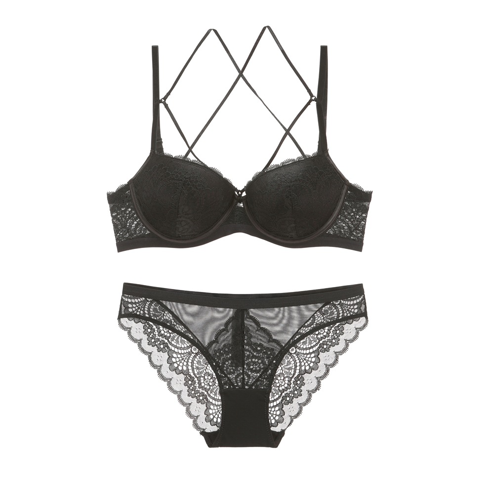 Pas de retour, pas de changement, ensemble de soutien-gorge froncé fin et épais, soutien-gorge en dentelle, sous-vêtements pour femmes_voghion.com