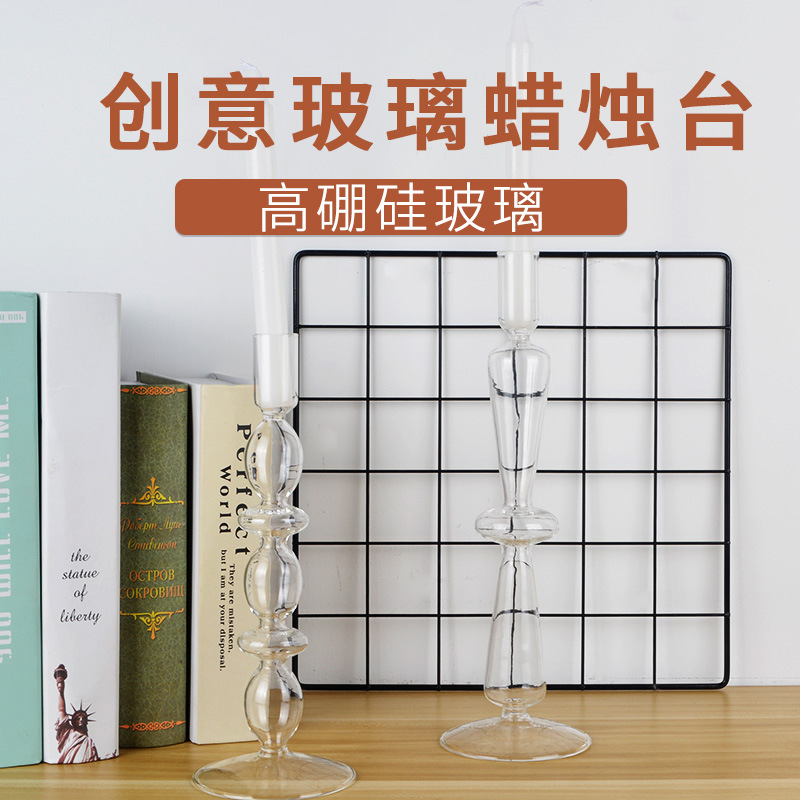 Creative glass candlestick handmade blowing high borosilized glass…