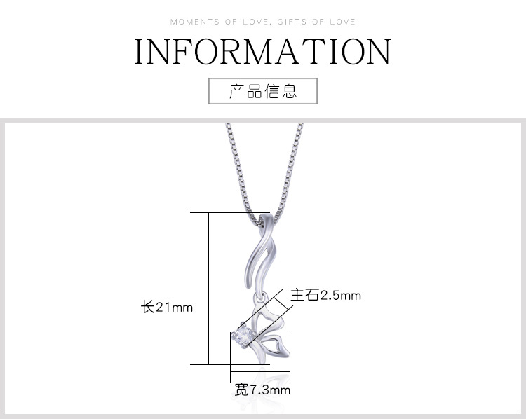Modeschmuck Schmetterling S925 Silber Eingelegt Zirkon Halskette Anhänger display picture 1