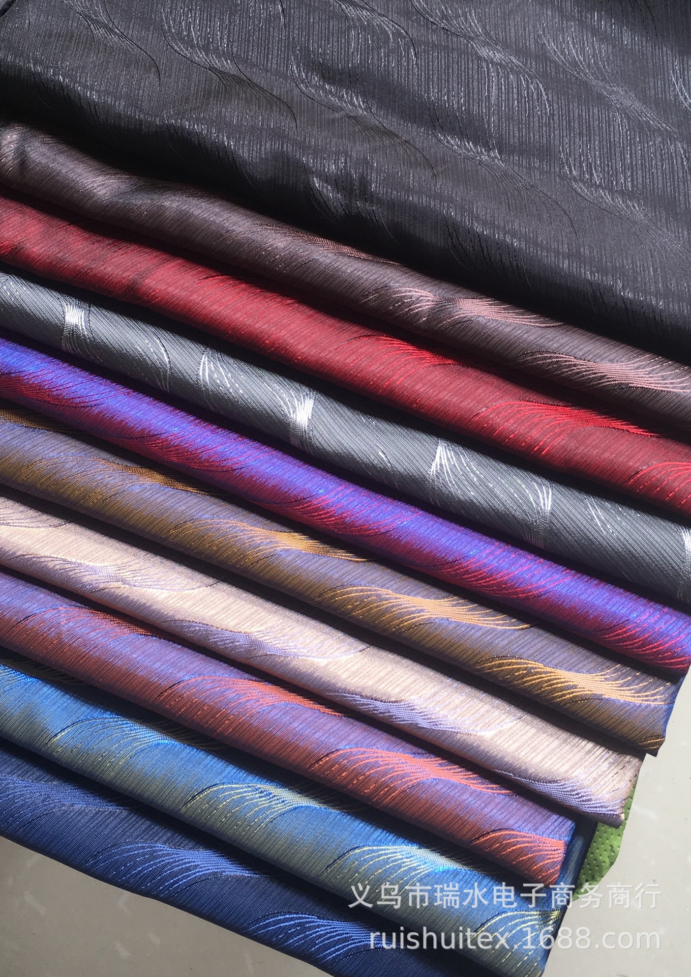 服装人丝提花里布涤纶黏胶混纺布料春秋冬外套西装内衬供应