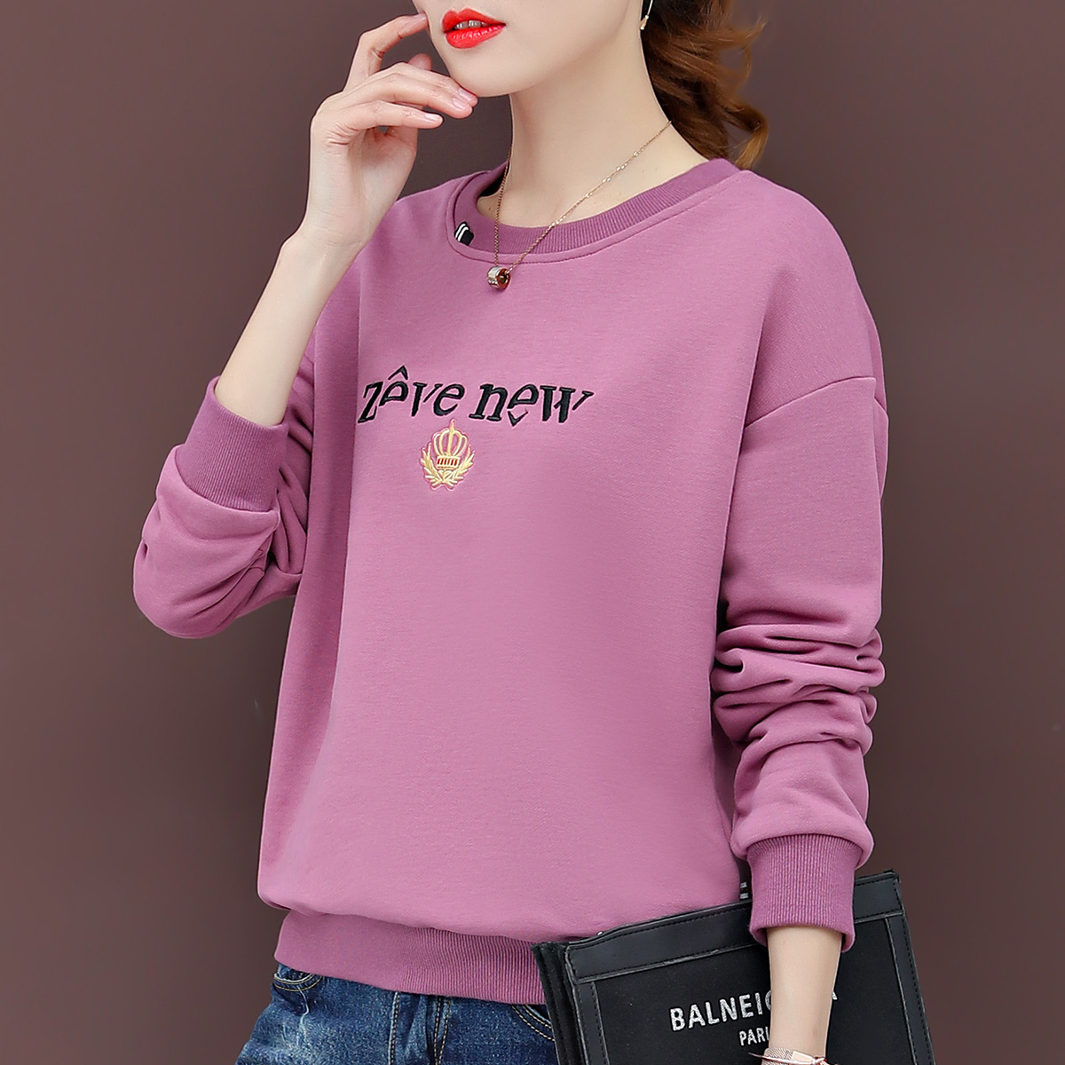 衛衣女寬松慵懶風潮ins春秋2022新款新疆棉上衣女氣質百搭女上裝